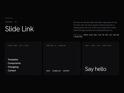 Slide Link: Smooth Hover Link Animation Component for Framer